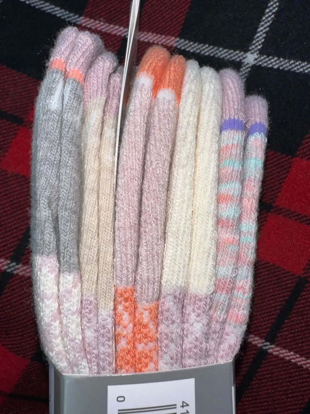 BROOKSTONE PINK LAVENDER GRAY IVORY TAN ORANGE COTTON BLEND QUARTER SPORT SOCKS